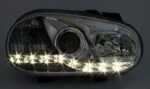 2 FEUX AVANT AVANT DEVIL EYES A LED POUR VW GOLF 4 A FOND CHROME – Image 2