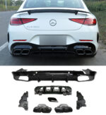Diffuseur de pare-chocs et pot noir look CLS 63 AMG pour MERCEDES CLS C257 à partir de 12/2017