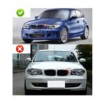 2 calandre noir brillant double lame pour BMW série 1 phase 1 E81 E87 et pack M phase 2 – Image 2