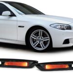 2 CLIGNOTANT REPETITEUR A LED NOIR BRILLANT POUR BMW SERIE 5 F10 ET F11 A PARTIR DE 03/2010