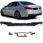Kit diffuseur noir brillant et échappement de sortie de pot look 550d pour BMW série 5 F10 et F11