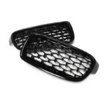 2 GRILLE DE CALANDRE NOIR BRILLANT SPOTS DIAMANT NOIR BMW SERIE 3 F30 F31 A PARTIR DE 10/2011 – Image 2