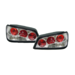 2 FEUX ARRIERE ROUGE ET CHROME POUR PEUGEOT 306 PHASE 1 DE 02/1993 A 04/1997