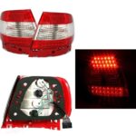 2 FEUX ARRIERE LED ROUGE CRYSTAL ET BLANC POUR AUDI A4 B5 DE 11/94 A 11/00