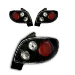 2 FEUX ARRIERE BLANC ET NOIR TRANSLUCIDE POUR PEUGEOT 206 3 ET 5 PORTES