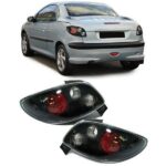 2 FEUX ARRIERE BLANC CRiSTAL ET NOIR TRANSLUCIDE PEUGEOT 206 CC UNIQUEMENT