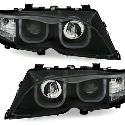 2 feux phare avant angel eyes led 3D BMW série 3 E46 berline phase 2 de 10/2001 à 03/2005