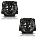 2 FEUX PHARE AVANT NOIR POUR VW GOLF 2 DE 8/83 A 12/92 AMPOULE H4