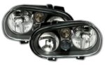 2 FEUX PHARE AVANT POUR VW GOLF 4 A FOND NOIR AVEC ANTIBROUILLARD – Image 2