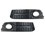 2 GRILLE COUVRE ANTIBROUILLARD NOIR BRILLANT LOOK RS4 POUR AUDI A4 B8 DE 12/2007 A 10/2011