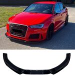 Spoiler avant noir brillant pour AUDI RS3 8V Sportback phase 1 de 04/2012 à 04/2016
