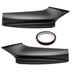 2 extensions de pare-chocs avant noir mat pour BMW série 5 F10 pack M de 2010 à 2017 – Image 6