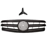 CALANDRE MERCEDES CLASSE C W203 BERLINE NOIR BRILLANT + LOGO DE 04/2000 A 12/2006 – Image 2