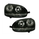 2 FEUX PHARE AVANT FOND NOIR POUR VW GOLF 5