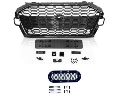 Calandre noir brillant look RS4 pour AUDI A4 B9 phase 2 de 07/2019 à 2024
