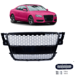 Calandre noir brillant look RS5 pour AUDI A5 et S5 phase 1 de 2007 à 2011