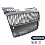 Calandre noir mat nid d'abeille pour AUDI A4 B7 de 11/2004 à 11/2007 avec emplacementS PDC