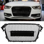 CALANDRE NOIR BRILLANT NID D'ABEILLE LOOK RS4 POUR AUDI A4 B8 PHASE 2 DE 11/2011 A 2015 – Image 3