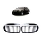 2 calandre noir brillant pour BMW série 3 E90 et E91 phase 1 de 2005 à 08/2008