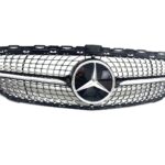Calandre diamant noir pour MERCEDES classe C W205 de 01/2014 à 2021 + logo