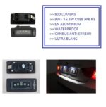 ECLAIRAGE PLAQUE D'IMMATRICULATION 9W LED CREE BMW SERIE 1 3 5 E90 E91 E39 E60 E61 X5 X6 E70 E82 E88