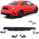 Diffuseur + 2 embouts de pot look CLA 45S AMG pour Mercedes CLA C117 W117 de 02/2013 à 12/2019
