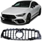 Calandre noir look AMG GT pour MERCEDES CLA C118 W118 de 03/2019 à 2023 avec caméra
