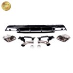 Diffuseur noir brillant look AMG A45 + 2 pot noir pour Mercedes classe A W176 avec pack AMG – Image 2
