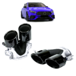 2 embout de pot look A45 AMG noir brillant pour MERCEDES classe A w177 A45 AMG et CLA c118 45 AMG