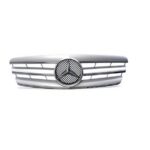 CALANDRE MERCEDES CLASSE C W203 BERLINE LOOK CL CHROME ET GRIS SILVER + LOGO DE 04/2000 A 12/2006