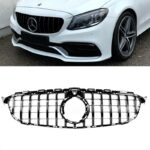 Calandre look AMG GT noir brillant pour MERCEDES classe C w205 phase 2 à partir de 03/2018