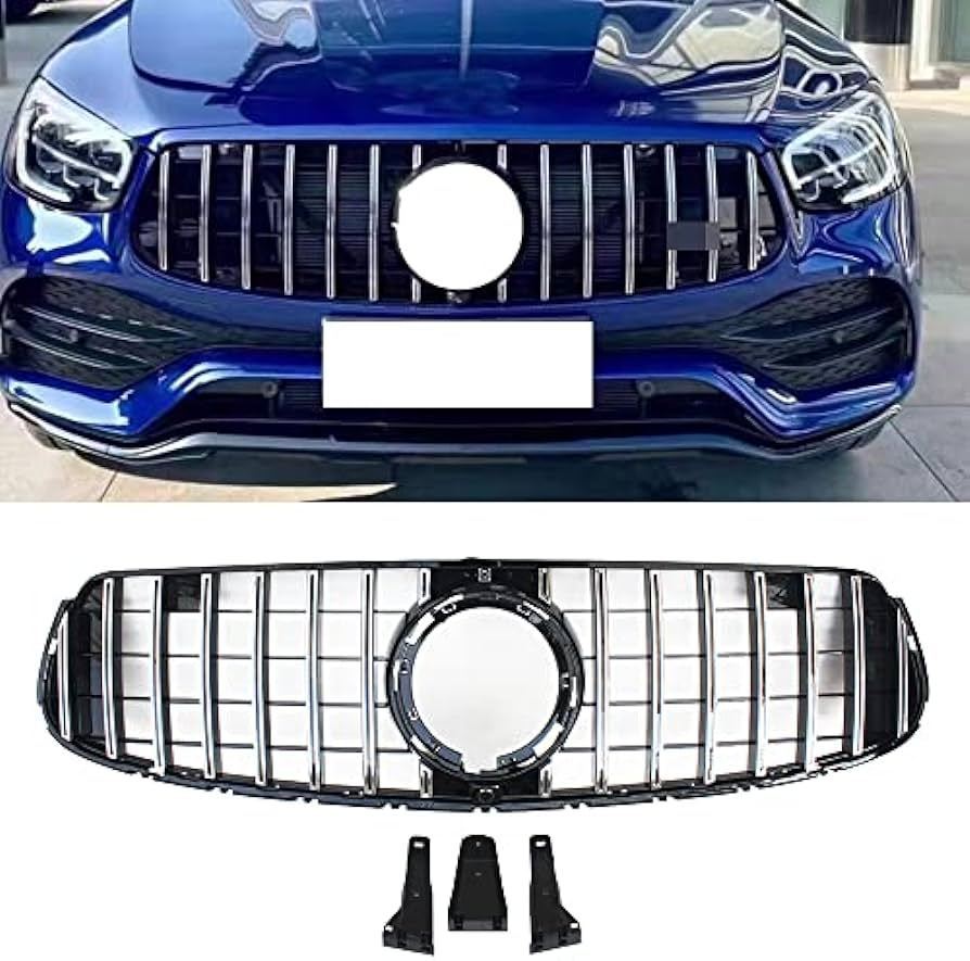 MBGLC741.jpg CALANDRE LOOK AMG GT CHROME ET NOIR MERCEDES GLC X253 ET C253 A PARTIR DE 04/2019 AVEC PACK AMG – Image 1