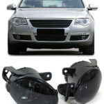 2 ANTIBROUILLARD NOIR TRANSLUCIDE POUR VW PASSAT 3C DE 03/2005 à 11//2010
