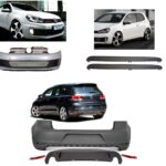Kit pare-chocs avant arrière bas de caisse pour VW golf 6 look GTI en abs + 2 antibrouillards