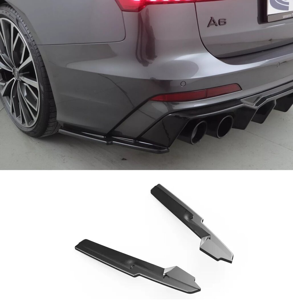 RSPAU0003-D.jpg 2 lame splitter latéraux de pare-chocs arrière pour AUDI S6 et A6 C8 Sline – Image 1
