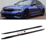 2 lame extensions sous bas de caisse noir brillant look M performance BMW série 3 G20 G21 pack M