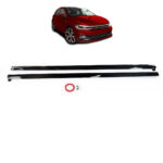 2 bas de caisse look R line noir brillant pour VW polo 6 de 06/2017 à 2023