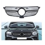 CALANDRE DIAMANT CHROME NOIR MERCEDES GLE COUPE C292 ET W166 PHASE 2 A PARTIR DE 04/2015 AVEC CAMERA