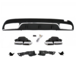 Diffuseur arrière + 2 pot chrome look AMG c63 pour Mercedes classe C w205 berline phase 1 de 2014 à 02/2018