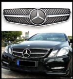 CALANDRE NOIR BRILLANT ET CHROME MERCEDES CLASSE E COUPE C207 W207 PHASE 1 DE 05/2009 A 04/2013