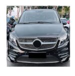 2 lame avant noir + feux de jour led look AMG BRABUS pour parechoc Mercedes classe V W447 pack AMG – Image 3