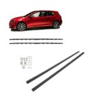 2 BAS DE CAISSE EN ABS NOIR MAT LOOK GTI POUT VW GOLF 7 + FIXATIONS + SUPPORTS ET VISSERIE