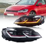 2 feux phare avant led pour VW golf 7 phase 1 de 11/2012 à 01/2017