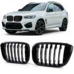 2 calandre look M performance noir brillant pour BMW X3 G01 G08 et X4 G02 phase 1
