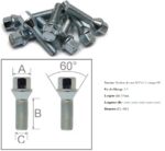 10 boulon goujon écrou de roue en assise conique M12 x 1,5 - 30MM / 35MM / 39MM / 45MM / 50MM