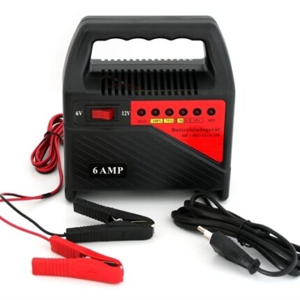 CHARGEUR DE BATTERIE 6V / 12V 20-70AH AVEC INDICATEUR LED - VOITURE / MOTO / QUAD / SCOOTER / BATEAU