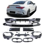 Diffuseur arrière noir brillant look CLA 45 pour Mercedes CLA c118 w118 de 05/2019 à 2026