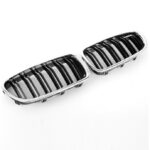 2 calandre double lame contour chrome intérieur noir pour BMW série 5 F10 F11