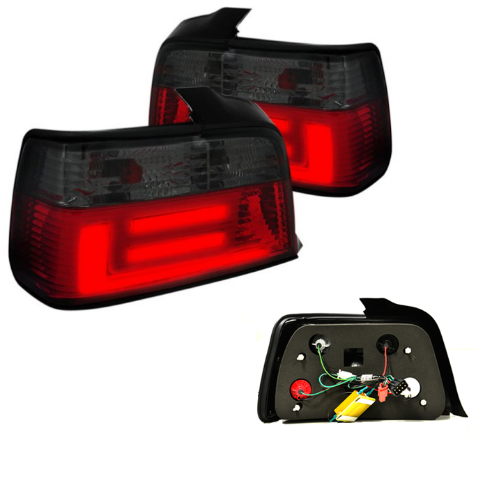 2 feux arrière led rouge et noir pour BMW série 3 E36 berline