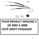 KIT REPARATION VITRE ELECTRIQUE AVANT DROIT PASSAGER RENAULT MEGANE 2 DE 2002 A 2008